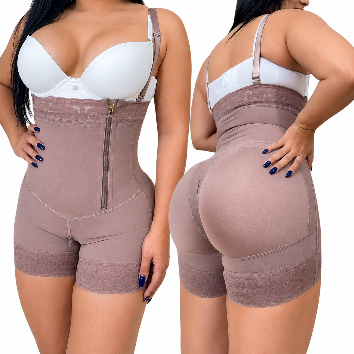 FAJA STRAPLESS CREMALLERA LATERAL / realce natural