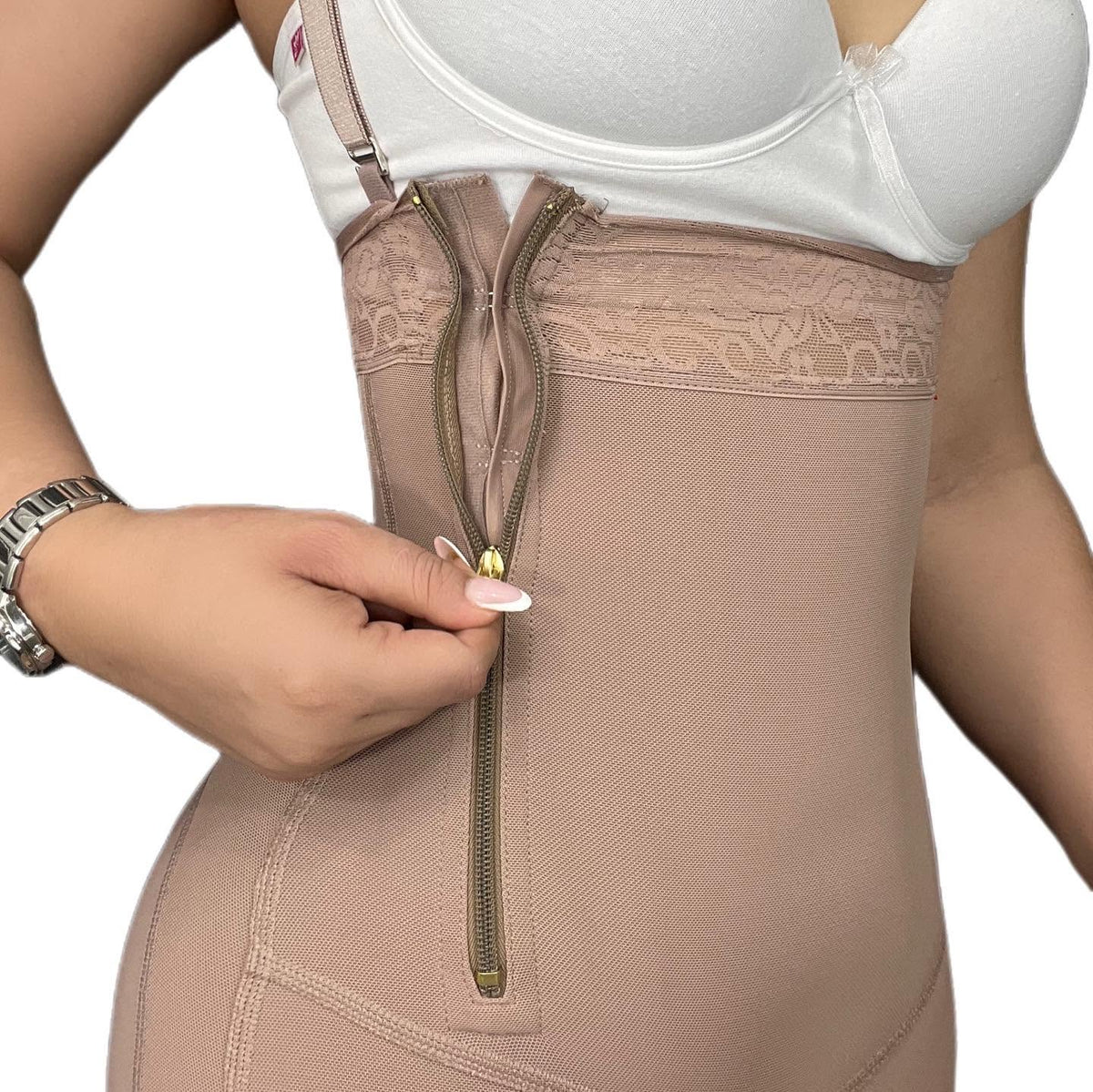 FAJA STRAPLESS CREMALLERA LATERAL / realce natural