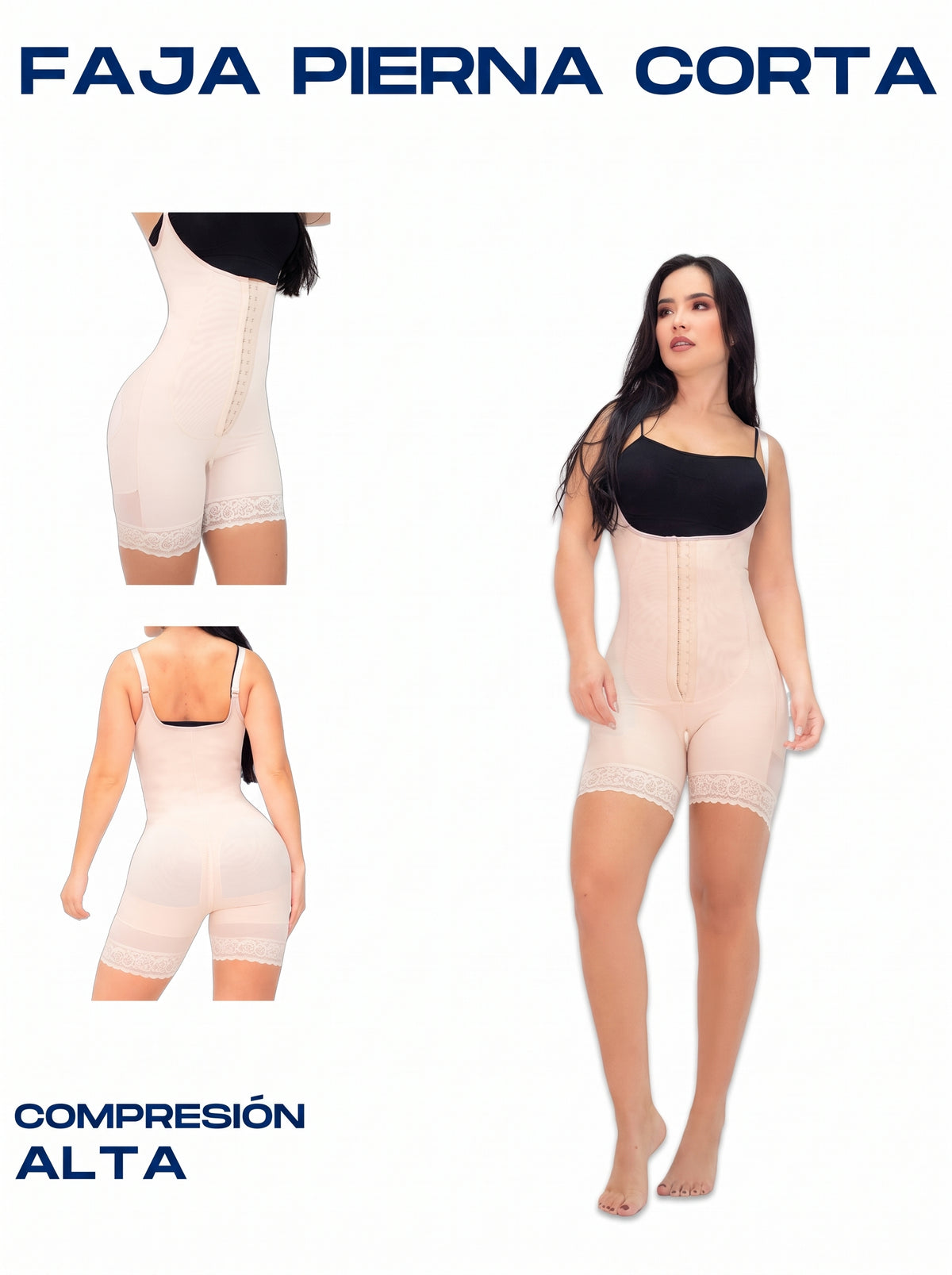 FAJA PIERNA CORTA/alta compresión y control abdominal