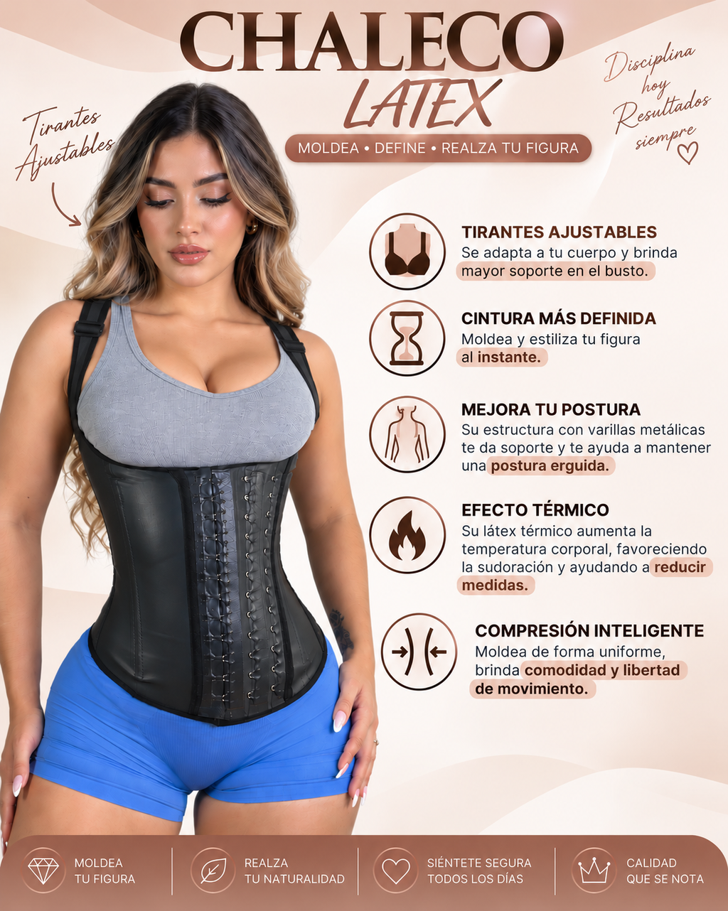 CHALECO CLÁSICO DE LÁTEX / control y soporte